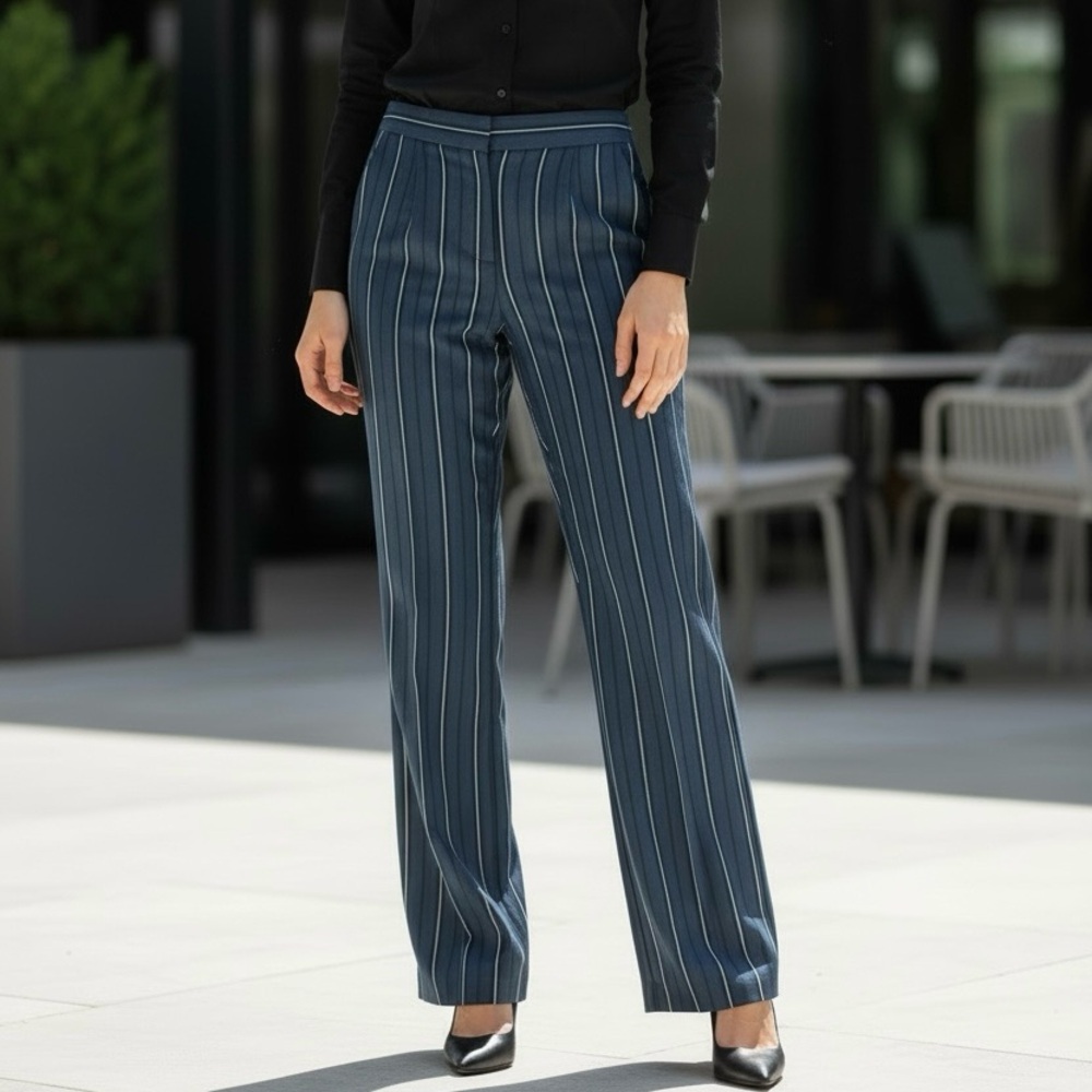 Ann Taylor Blue Pinstripe Trousers